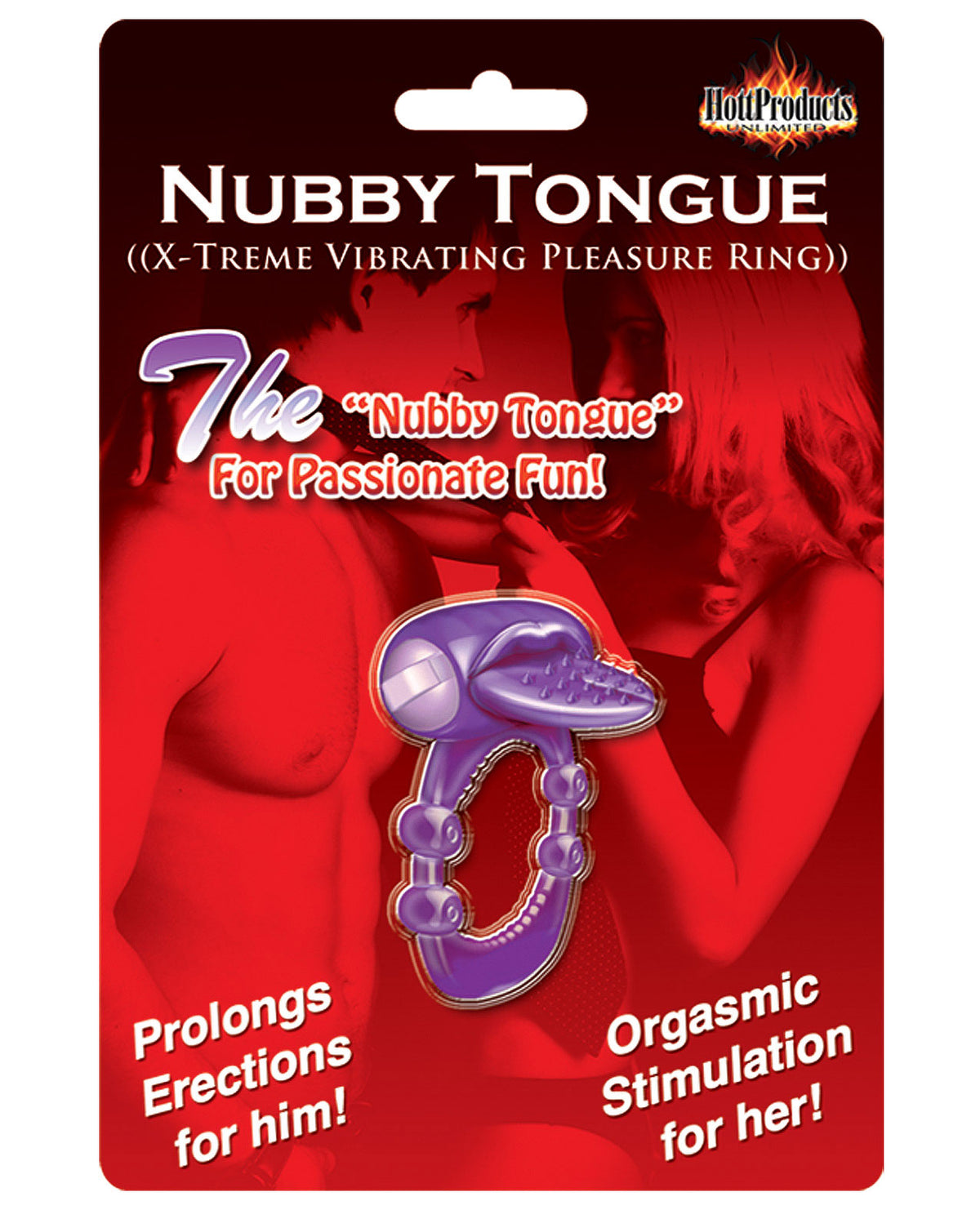 The Soft Hum Nubby Tongue X-Treme Vibrating Pleasure Ring - Purple