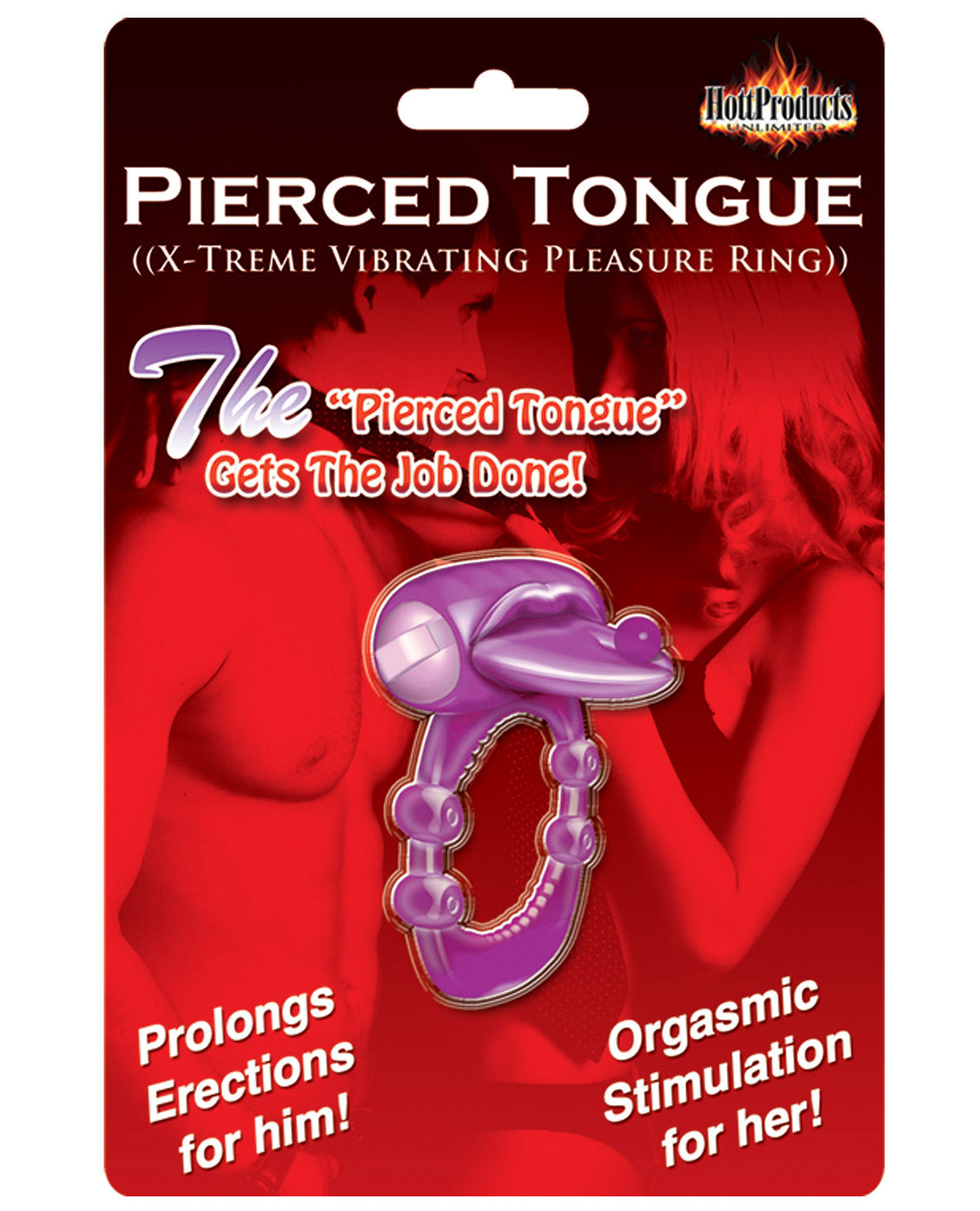 The Soft Hum Pierced Tongue X-treme Vibrating Pleasure Ring - Purple