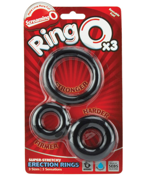 The Soft Hum Screaming O RingO - Black Pack of 3