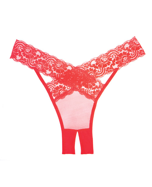 Adore Sheer &amp; Lace Desire Panty Red O/S (2)