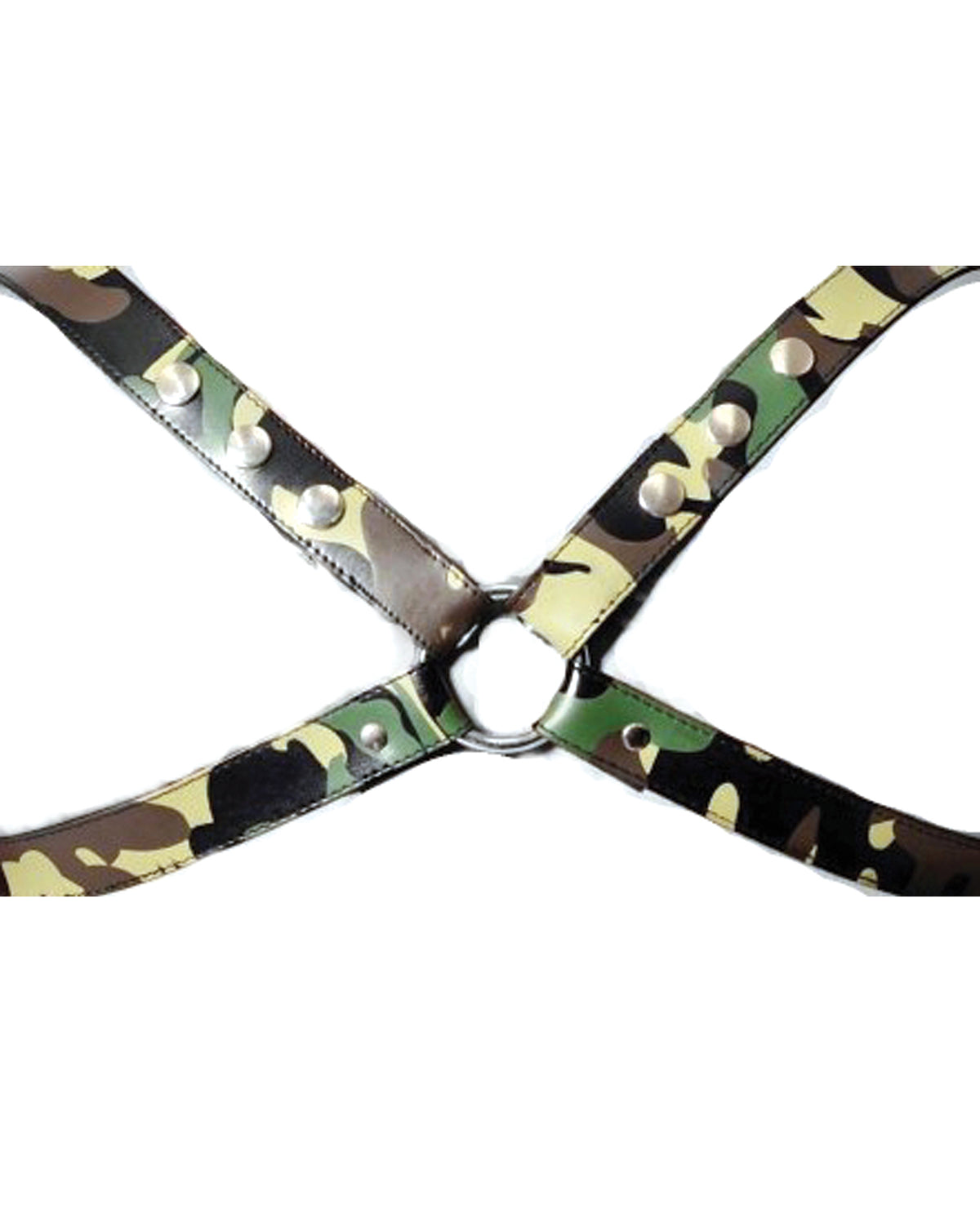 The Soft Hum Sensual Sin Leather X Harness - Camo Small/Medium