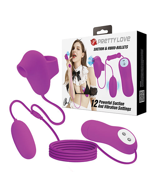 The Soft Hum Pretty Love Suction &amp; Vibro Bullets - Fuchsia