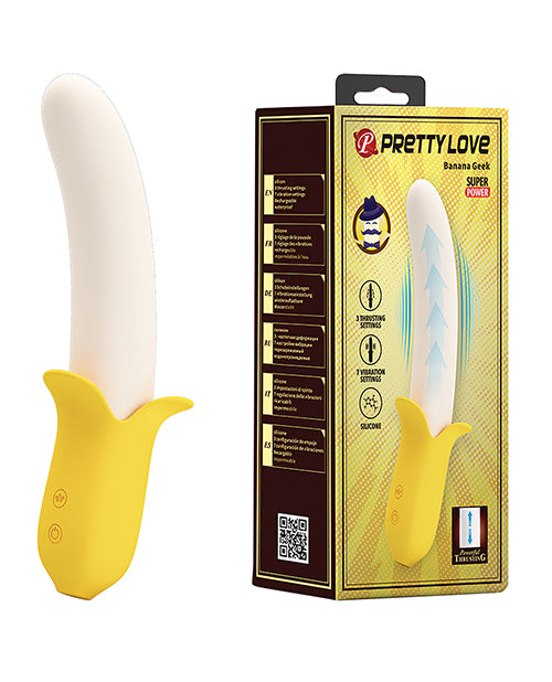 The Soft Hum Pretty Love Banana Geek Thrusting Vibrator - Yellow