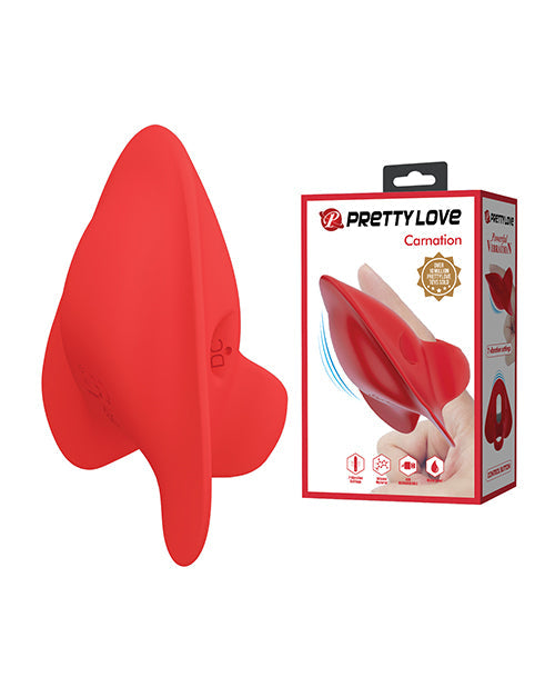 The Soft Hum Pretty Love Carnation Manta Ray Finger Vibe - Red