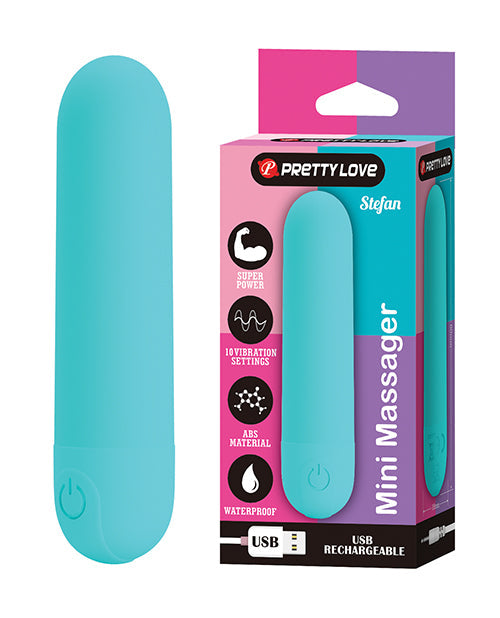 The Soft Hum Pretty Love Stefan Mini Massager Bullet - Aqua