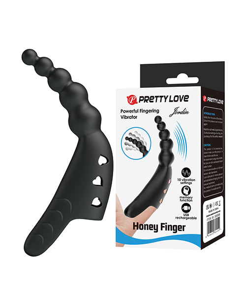 The Soft Hum Pretty Love Jordin Beaded Finger Vibe - Black