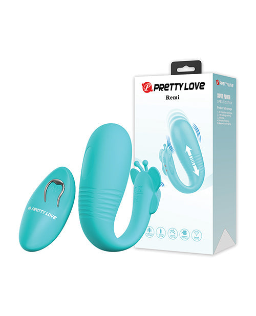 The Soft Hum Pretty Love Remi Thrusting Hands-Free Vibrator - Aqua