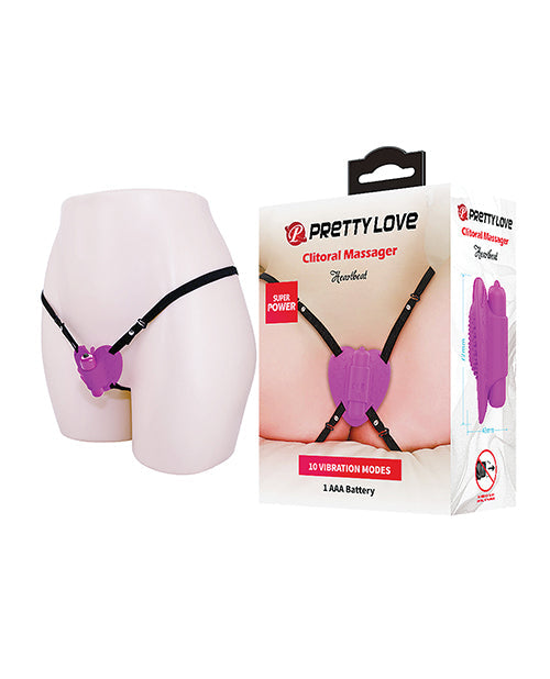 The Soft Hum Pretty Love Heartbeat Strap On Clitoral Massager - Fuchsia