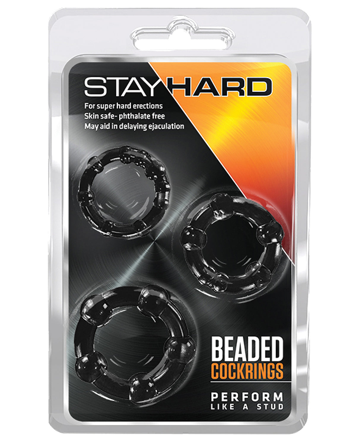 The Soft Hum Blush Stay Hard Beaded Cock Rings 3 Pack - Black