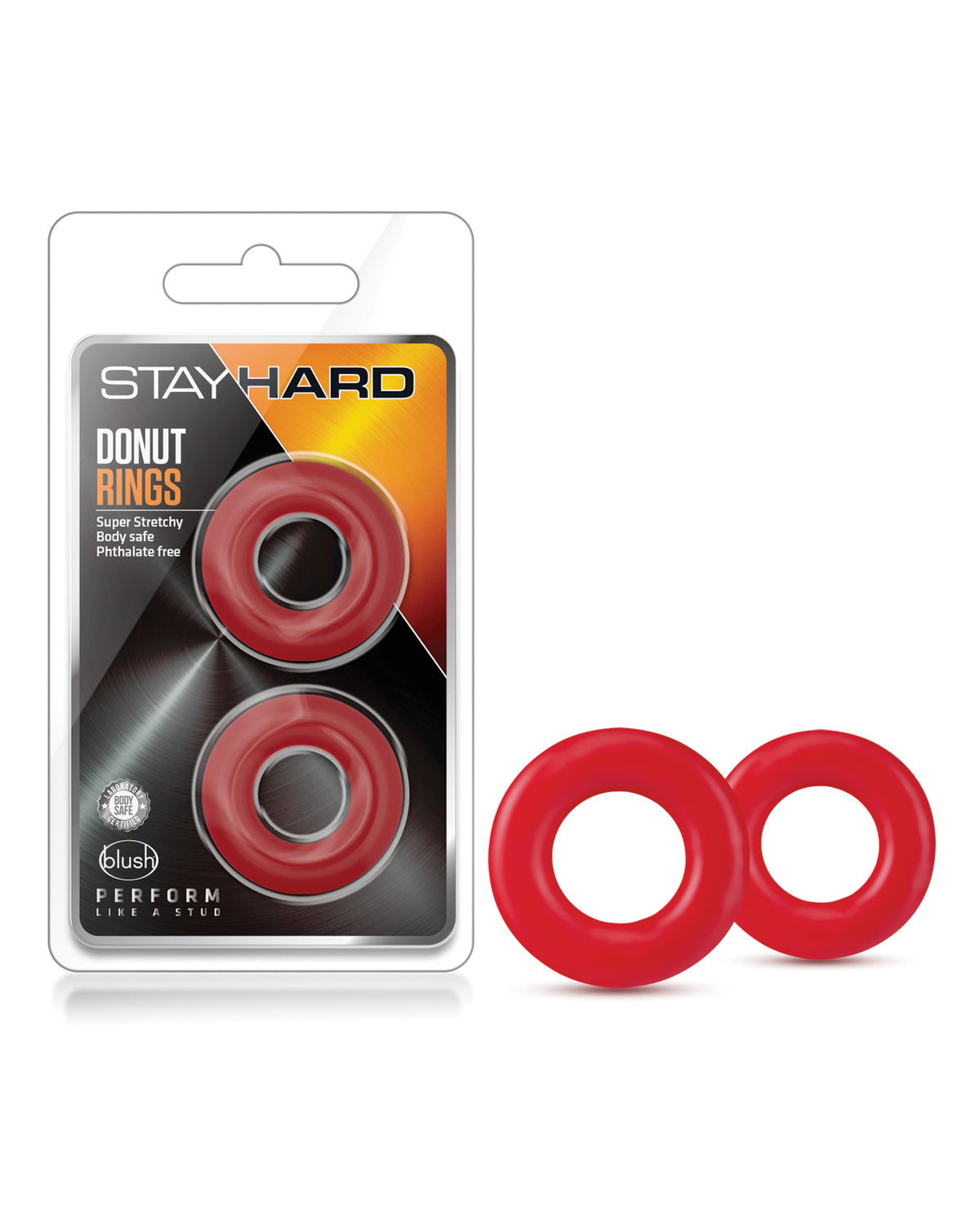 The Soft Hum Blush Stay Hard Donut Rings - Red Pack of 2