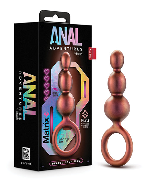 The Soft Hum Blush Anal Adventures Matrix Beaded Loop Plug - Copper