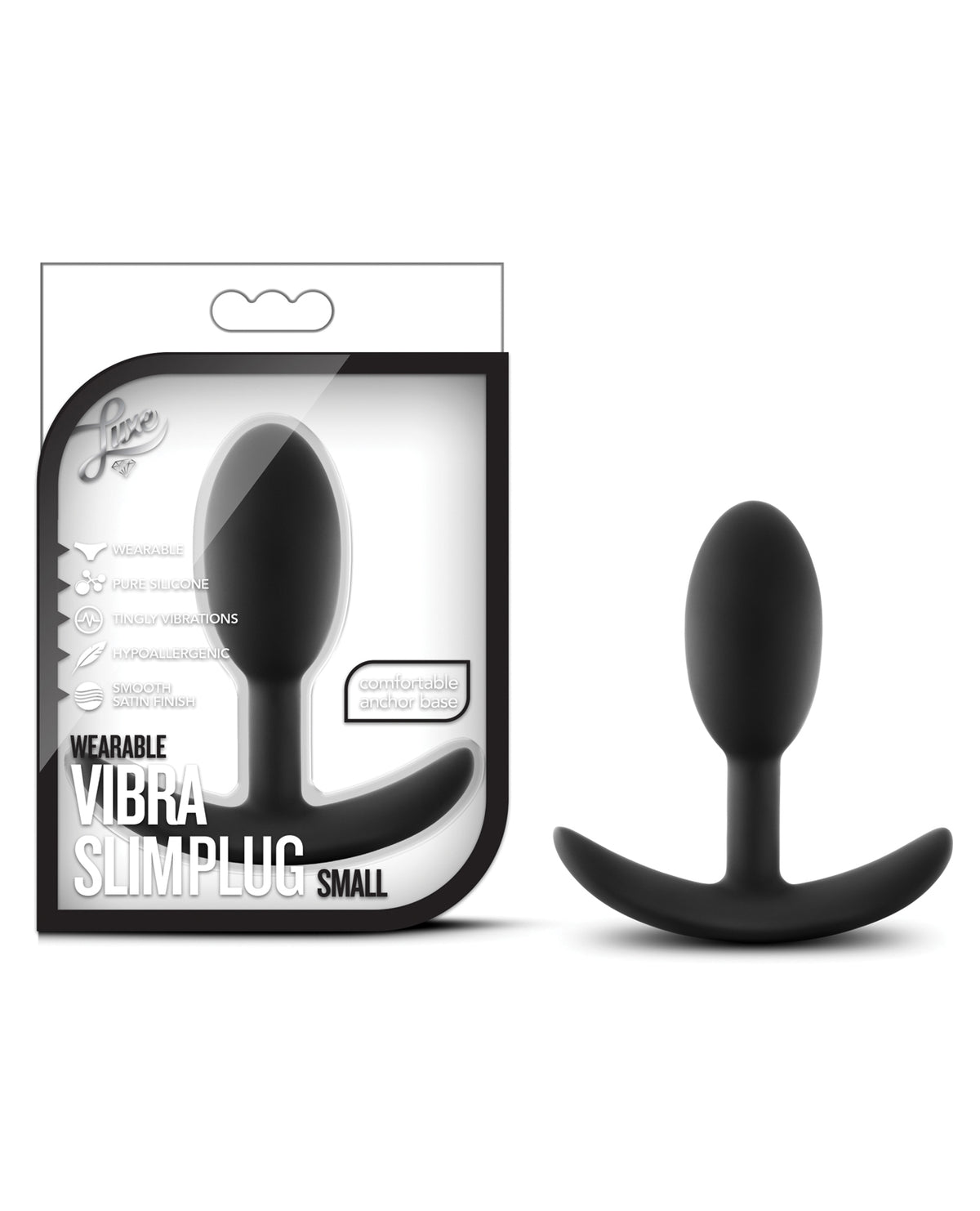The Soft Hum Blush Luxe Wearable Vibra Slim Plug Small - Black