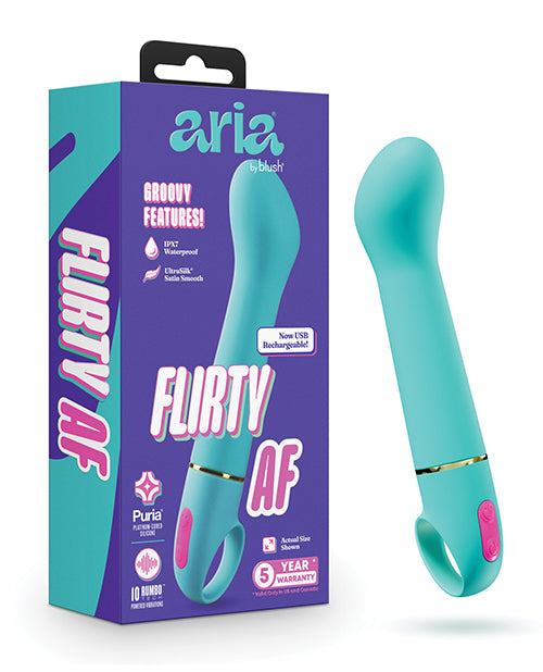 The Soft Hum Aria - Flirty AF 2.0 - Rechargeable Vibe - Teal