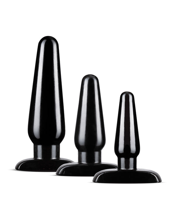 The Soft Hum Blush Anal Adventures Basic Plug Kit - Black
