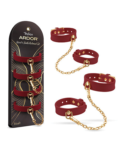 Blush Temptasia Ardor Wrist &amp; Ankle Restraints - Red