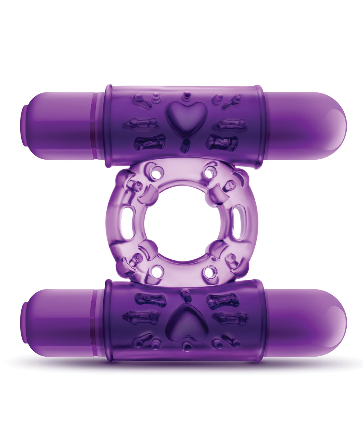 The Soft Hum Blush Play With Me Double Play Dual Vibrating Cockring - Purple