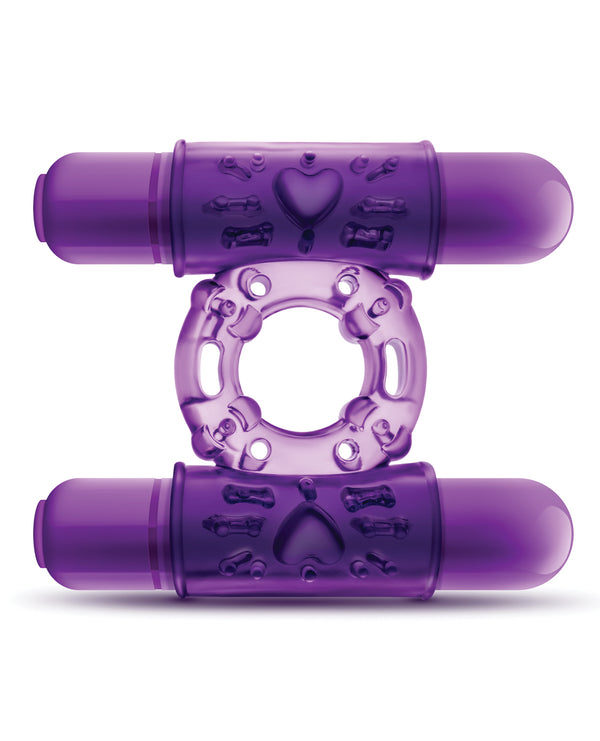 The Soft Hum Blush Play With Me Double Play Dual Vibrating Cockring - Purple