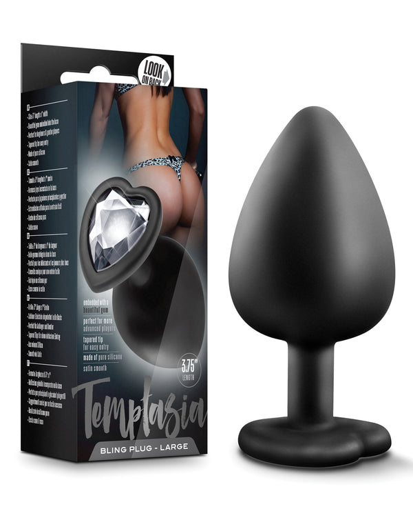 The Soft Hum Blush Temptasia Bling Plug w/Gem Large - Black