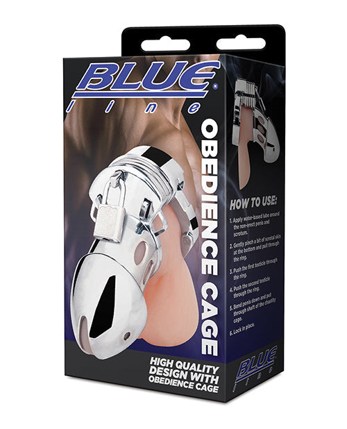 The Soft Hum Blue Line Obedience Cage - Silver