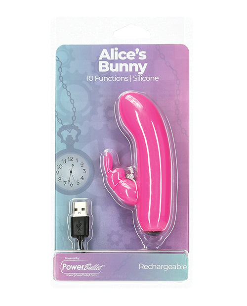 Alice's Bunny Rechargeable Bullet w/Rabbit Sleeve - 10 Functions Pink (2)