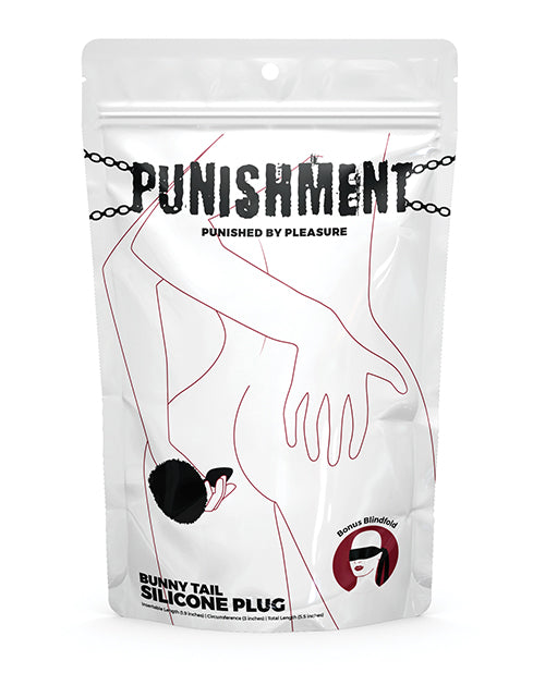 The Soft Hum Punishment Bunny Tail Butt Plug - Black