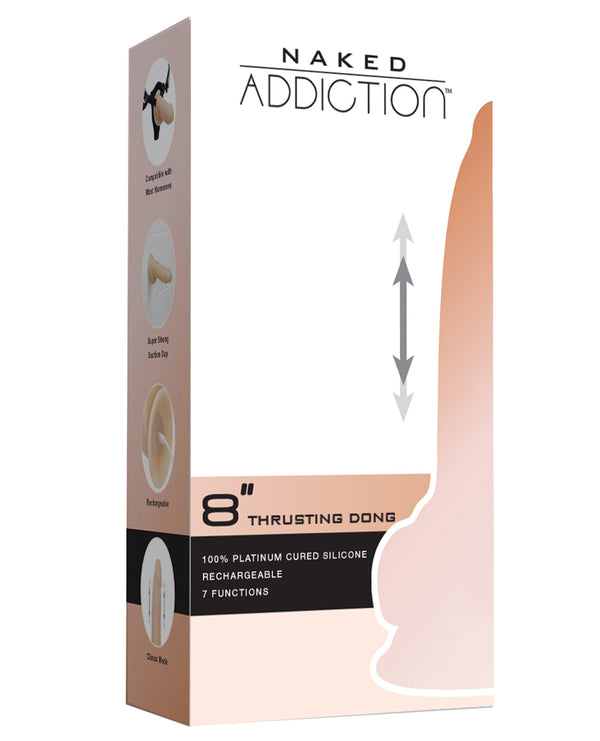 The Soft Hum Naked Addiction 9" Thrusting Dong w/Remote - Flesh