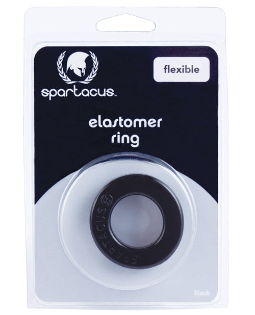 The Soft Hum Spartacus Elastomer Cock Ring - Metro Black