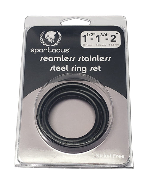 The Soft Hum Spartacus Seamless Stainless Steel C-Ring - Black Pack of 3
