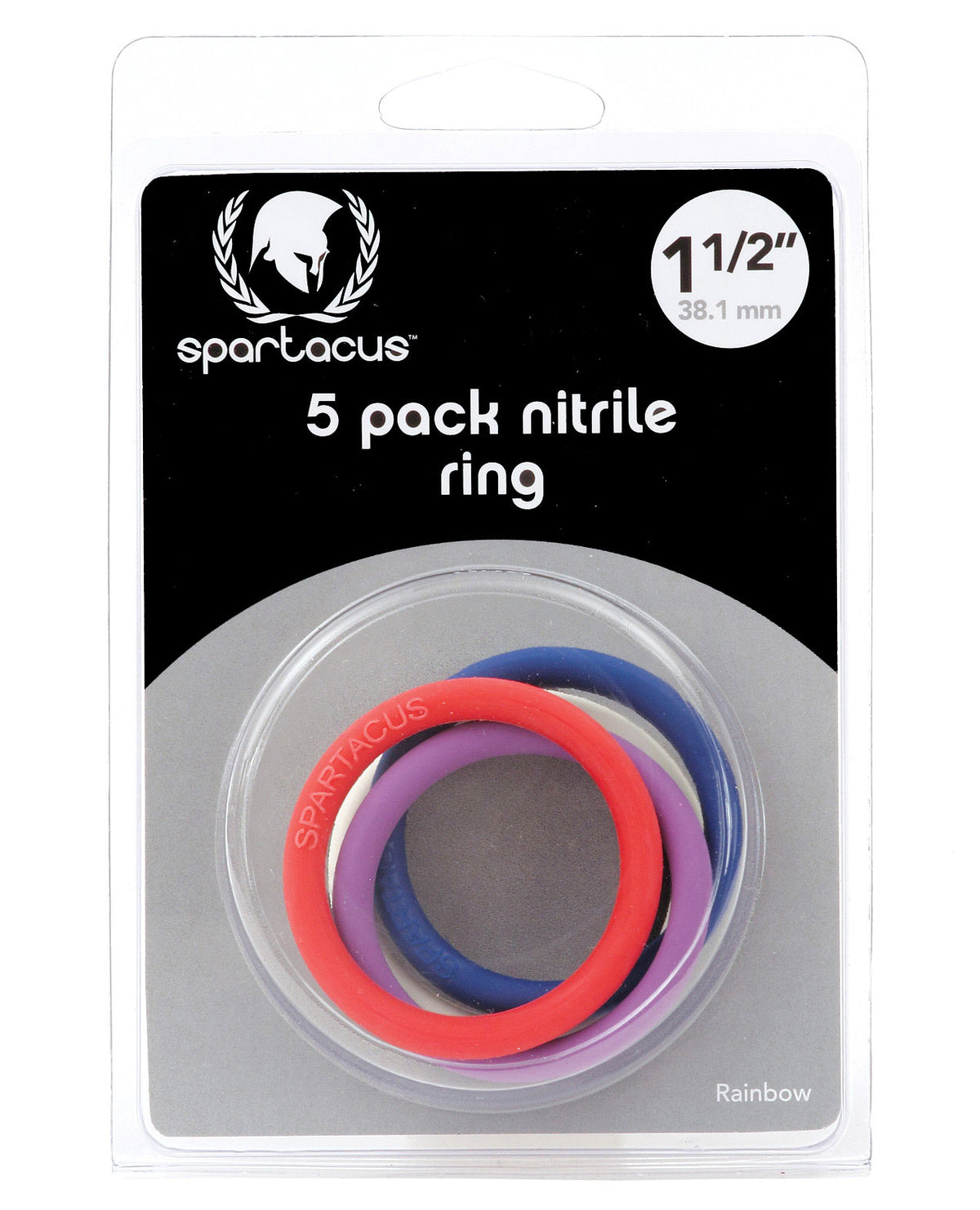 The Soft Hum Spartacus 1.5" Nitrile Cock Ring Set - Asst. Colors Pack of 5