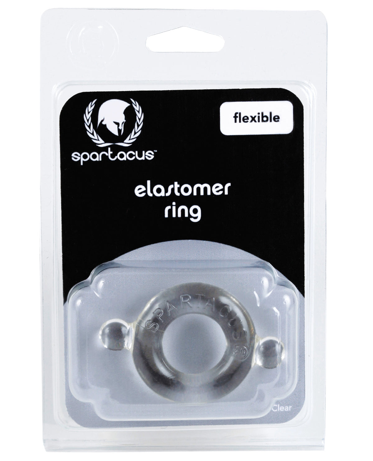 The Soft Hum Spartacus Elastomer Cock Ring - Clear
