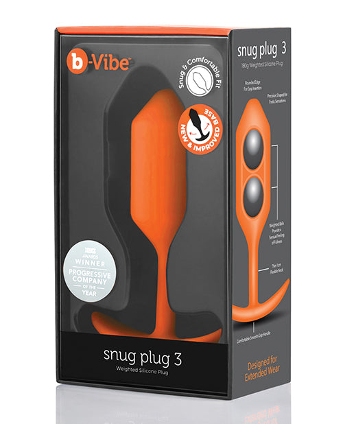 The Soft Hum b-Vibe Weighted Snug Plug 3 - 180 g Orange