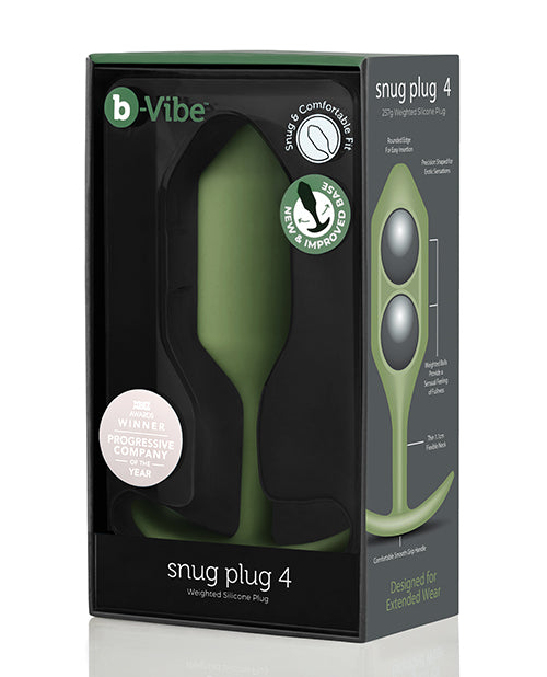 The Soft Hum b-Vibe Weighted Snug Plug 4 - 256 g Army