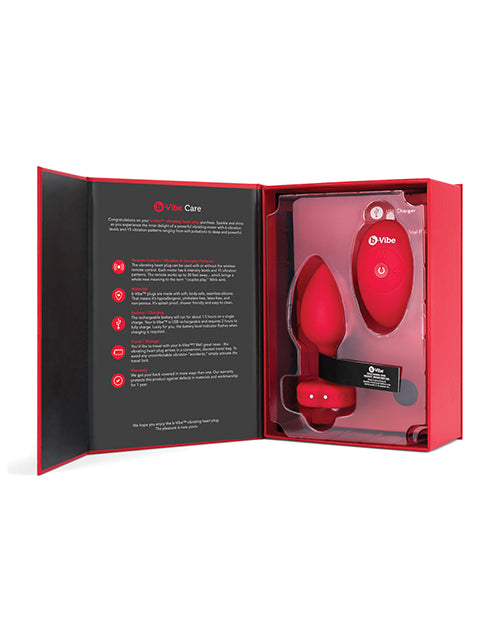 The Soft Hum b-Vibe Vibrating Heart Plug M/L - Red - Image 2