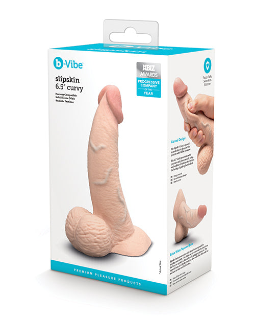 The Soft Hum b-Vibe Slipskin 6.5" Curvy - Cream