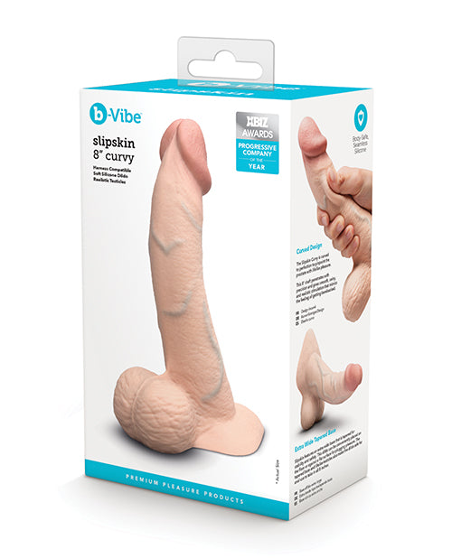 The Soft Hum b-Vibe Slipskin 8" Curvy - Cream