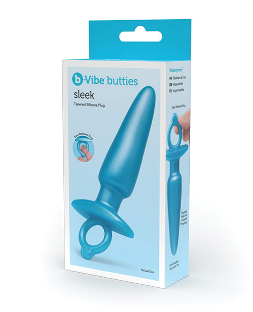 The Soft Hum b-Vibe Butties Sleek Tapered Plug - Blue