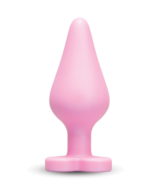 The Soft Hum B-Mine Butties - Silicone Butt Plug with Heart Base - Pink - Image 2