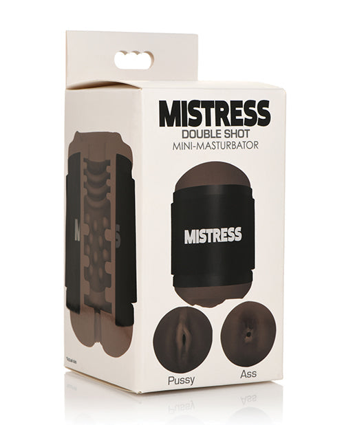 The Soft Hum Curve Toys Mistress Double Shot Mini Masturbator Pussy &amp; Ass - Dark