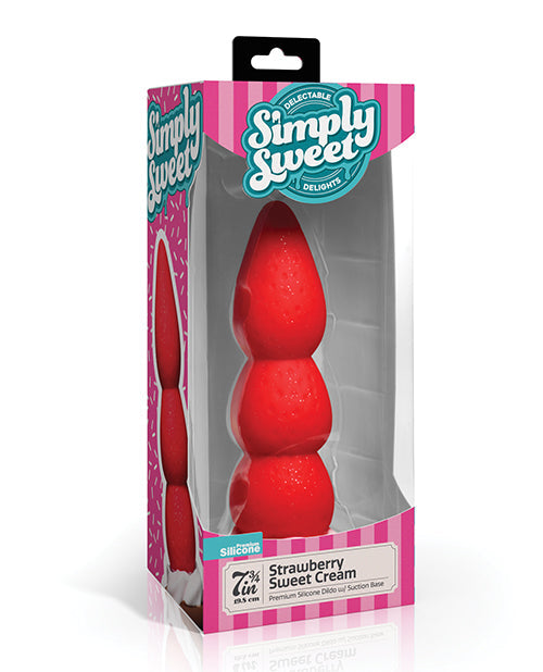 The Soft Hum Simply Sweet Strawberry Sweet Cream Premium Silicone Dildo