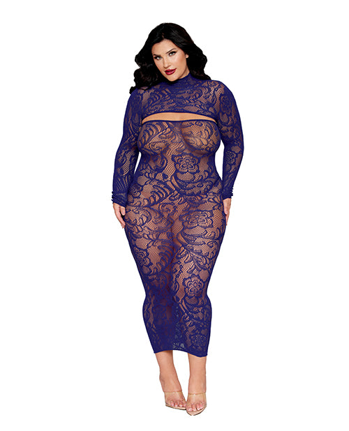 The Soft Hum Floral Pattern Strapless Gown w/Removable Shrug 2 pc Set - Eclipse QN