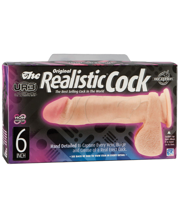 Realistic 6" ULTRASKYN Cock w/Balls - White