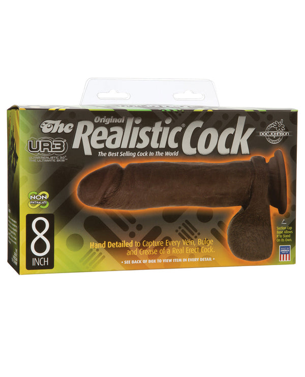 The Soft Hum Realistic 8" ULTRASKYN Cock w/Balls - Brown