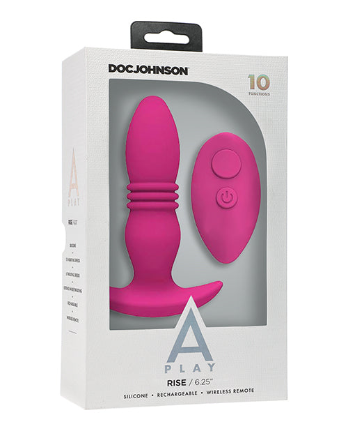 The Soft Hum A Play Rise Rechargeable Silicone Anal Plug w/Remote - Pink