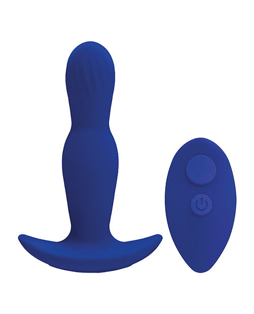 The Soft Hum A Play Expander Rechargeable Silicone Anal Plug w/Remote - Royal Blue - Image 2