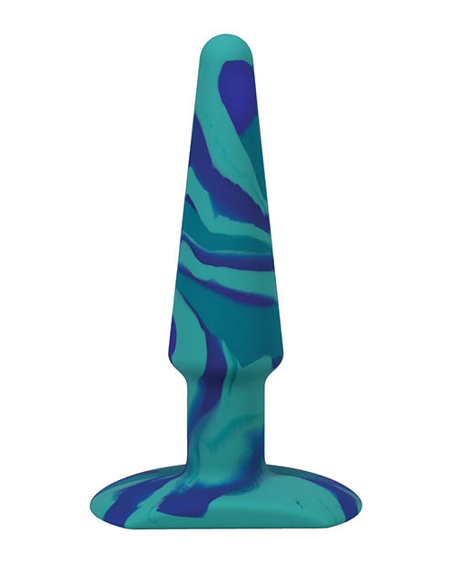 A Play 5" Groovy Silicone Anal Plug - Ocean (2)