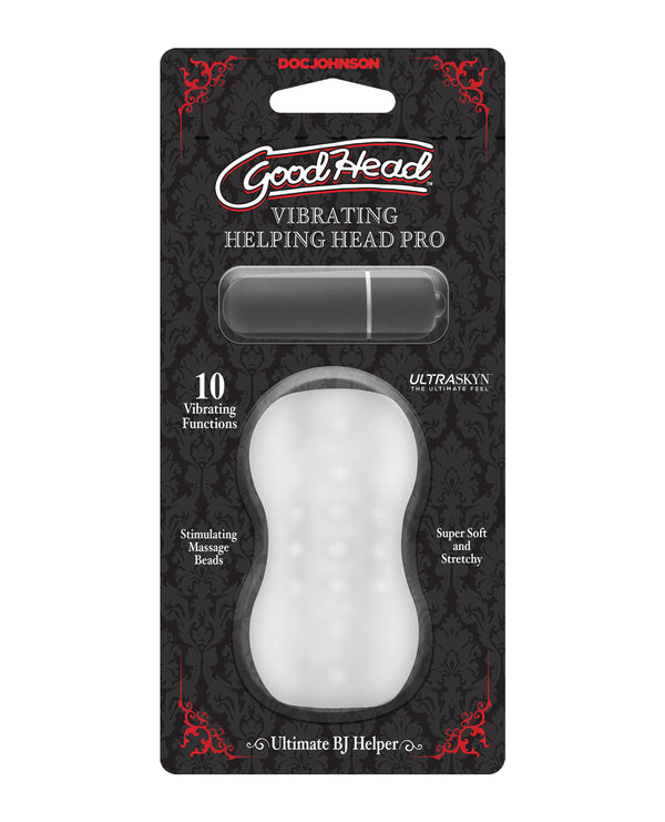 The Soft Hum GoodHead Helping Head Pro ULTRASKYN Vibrating Stroker - Frost