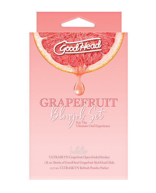 GoodHead Grapefruit Blowjob Set Includes Stroker &amp; Slick Head Glide - 1 oz Bottle Grapefruit