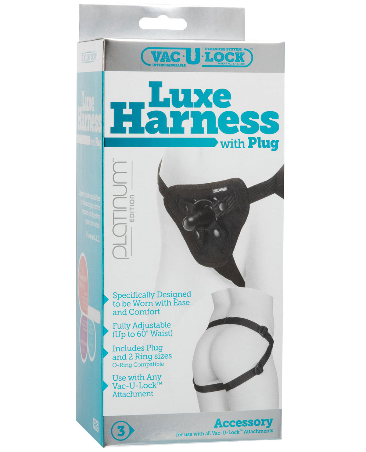 The Soft Hum Vac-U-Lock Platinum Edition Accessories Luxe Harness - Black