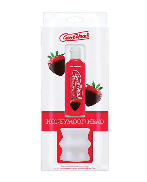The Soft Hum GoodHead Honeymoon Kit Includes Stroker &amp; Slick Head Glide - 1 oz Bottle Chocolate Strawberry