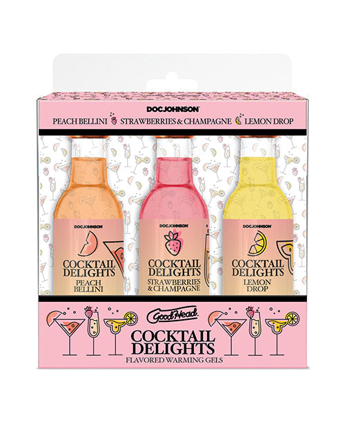The Soft Hum GoodHead Cocktail Delights - 2 oz Bottles, Peach Bellini, Strawberries &amp; Champagne, Lemon Drop